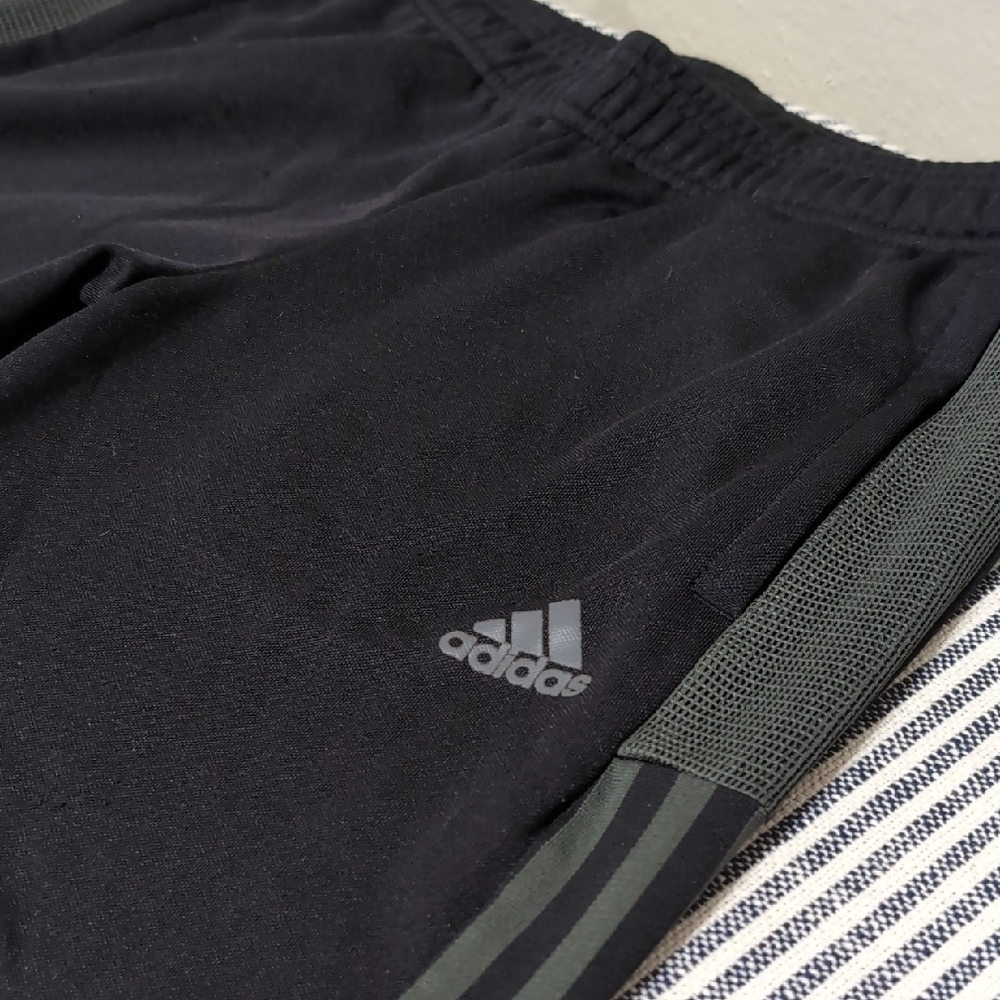 Adidas Women's Black Athletic Track Pants with Side Stripes